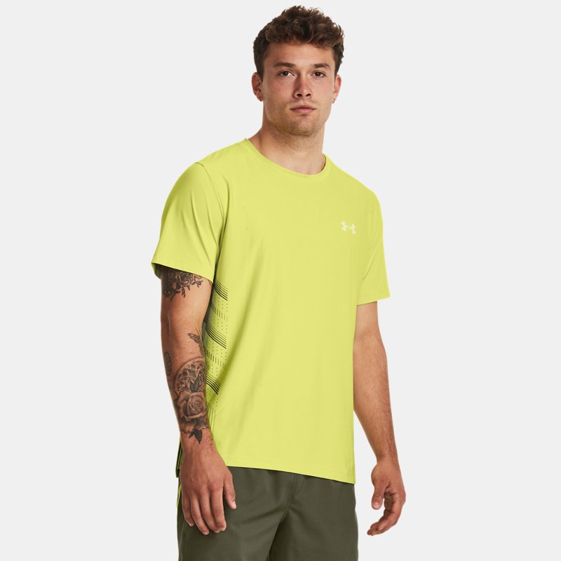 Men's Under Armour Iso-Chill Laser Heat Short Sleeve Lime Yellow / Marine OD Green / Reflective M